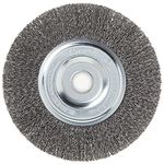 Forney 72745 Wire Bench Wheel Brush, Coarse Crimped with 1/2-Inch and 5/8-Inch Arbor, 6-Inch by .012-Inch