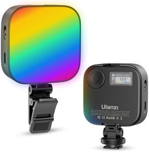 ULANZI U60 RGB Video Lights Black LED Camera Light 360° Full Color Portable Photography Lighting w Quick Release Cold Shoe Adapter and Clip, 2500mAh Rechargeable CRI 95+ 2500-9000K Dimmable Panel Lamp