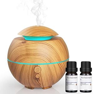 Simpeak Diffuseur d'Huiles Essentielles 180ml, Arôme Diffuseur Ultrasonique, sans BPA, avec Lumière LED à Couleurs Variables - Bois