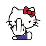 Kitty, Middle Finger,Vinyl Decal,Sticker for Cars,Windows,Laptops and More