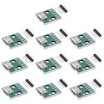 DAOKI 10Pcs DIY Male Connector/Mini Micro USB to DIP Adapter 2.54mm 5pin Female Connector B Type USB2.0 Female PCB Converter USB 3.0