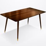 Acacia Wilma Solid Wood Dining Table / 64" Kitchen Table Dining Table for 6 / Dining Room Table, Patio Table, End Table, Coffee Table, Work Desk, Natural Wood Kitchen & Dining Room Table, Walnut