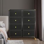 Luxsuite Chest of 8 Drawers Dresser Tallboy Cabinet Storage Organiser Closet Organizer Bedroom Living Room Furniture Black