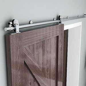 2M (6.6FT) Acciaio Inox Rail Porta Scorrevole, Hardware Kit di guida per Porta in Legno Semplice