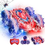 Spiderman Toys, vicia Spider Amphibious Remote Control Car Monster Truck Car Toy for 3-9 Year Old Boys Girls 360° Stunt Car for Kids Vehicles Toys Boys Gifts for 4-9