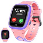 VOSO Kids Smart Watch Gift for Boys and Girls Age 3-12, Smartwatches for Children with SOS LBS Tracker Weather Stopwatch Call Camera Touch Screen Math Game Alarm for Kids (Pink)