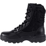 RIELD Men's Military Tactical Work Boots Side Zipper Jungle Army Combat Boots,Black,10.5 M US