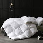 APSMILE King 10.5 Tog - Feather Down All Year Round Duvet - 400 TC Cotton Cover & Down Proof Fabric - Hotel Quality Warm Quilt - Machine Washable