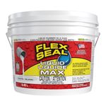 Flex Seal Liquid MAX Waterproof Rubber Sealant Coating, Leak Repair & Patch for Roof, Gutters, Concrete & Basements, Brush/Roll/Dip/Pour, White, 2.5 gallons (9.46 L)