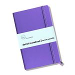 Mountparker Dotted Journal Bullet Notebook with Colour Dot Stickers - Soft Touch Hardcover, 100gsm Pure White Paper, 160 Pages, 5.3 x 8.4 Inches Planner (Chill Purple)