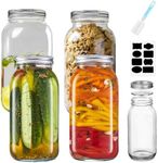 9SHOME 4Pack 64oz Mason Jars Wide M