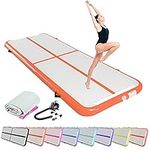 SK DEPOT Inflatable Yoga Track Inflatable Gymnastics Mattress 10ft x 3.4ft x 0.3ft Artistic Gymnastics Tumbling Track Mat Indoor Outdoor Thickness Air Track for Gym Home (Orange)