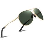 wearPro Polarised-Sunglasses-Mens-Womens-Pilot Sunglasses Unisex UV400 Protection Polarized Sun Glasses Black Sunglasses Unisex Classic Vintage Style Ultralight Shades For Driving (Green)