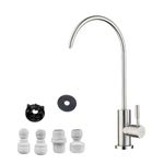 LKUWEE Drinking Water Faucet, Reverse Osmosis, Kitchen Bar Sink Lead-Free Drinking Filter Water Faucet, SUS304 Stainless Steel, 4 Faucet Adapter fits Most Reverse Osmosis Units