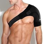 ipow Adjustable Unisex Shoulder Support Brace Strap Fits Left or Right Shoulder Helps Shoulder Stability - M