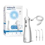 Waterpik Cordless Pearl Rechargeable Portable Water Flosser for Teeth, Gums, Braces Care and Travel with 4 Flossing Tips - CDA Validated, WF-13 White, Packaging May Vary