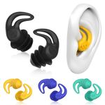 Waterproof Swimming Ear Plugs for Adults -4 Pairs Silicone Swim Earplugs for Surfing,Diving,Showering and Other Water Sports - Keep Water Out and Ear Protection.