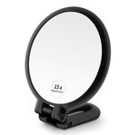SVS ONLINE Portable Hand Mirror Magnifying Makeup Travel Compact Double Sided Cosmetic Folding Adjustable Handle Handheld Desk Small Women's Men's Grooming Beauty (Pink Mirror Round)