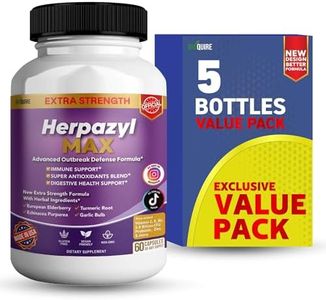 Herpazyl Max Extra Strength Immune Support, 60 Capsules, with Elderberry, Echinacea, Turmeric, Garlic, Vitamins & Probiotics (5)