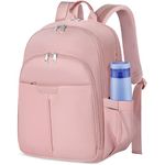 NEWHEY Laptop Backpack Women 15.6 Inch Ladies Rucksack Bag for Women with USB Port, Lightweight School Business Backpack Water Resistant Computer College Travel Backpacks Pink