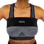 SMUG Breast Support Band For Women | Compression Band to Prevent Breast Bounce, Pain & Injury | Sports Bra Alternative for Running & Exercise | Adjustable Velcro Strap | Includes Storage Bag | Medium