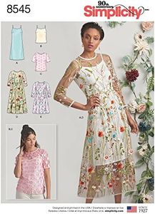 Simplicity US8545DS Women's, Camisole, Slip Dress, Shirt, and Tank Top Sewing Patterns, Sizes 4-12
