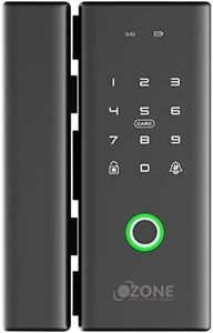 Ozone RFID Fingerprint Glass Door Lock with Remote and Mobile Application, Passage Mode | Anti-Theft Password | Automatic Locking | Smart Freeze (for Glass to Glass Lock)