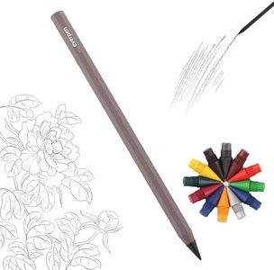 everpen Forever Pencil,Metal Alloy Writing Instrument, With 12 Colored Refill Tips, No Sharpening Required, Pencils for Drawing, Sketching and Writing (Brown)