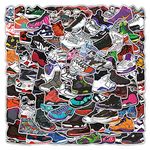 Shoe Sneaker Stickers Pack 100 pcs Vinyl Waterproof Hype Beast Designer Stickers for Laptop Water Bottle Hydroflask Skateboard Graffiti Decal for Adult Teen Boys and Girls