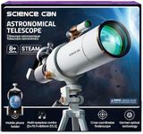 Science Can Telescope for Adults & Kids 70mm Aperture (16X-120X) High Powered Astronomy Telescope for Beginners with Adjustable Tripod and Phone Adapter Great Astronomical Gifts for Kids 8-12