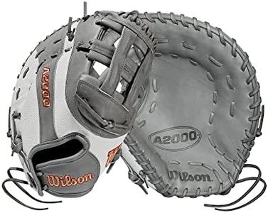 Wilson 2021 A2000 SP1BSS 12.5" First Base Fastpitch Mitt - Right Hand Throw, Grey/White