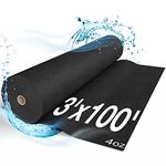 VOLVEX 4 oz Non-Woven Geotextile 0,9x30m Landscape Fabric Drainage, Filtration, Separation. Water Permeable Anti-Clog effect | French Drain, Driveway, Retaining Walls, RipRap Cloth with High Flow Rate