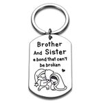 Funny Cute Brother and Sister Gifts for Brother from Sister Gift for Sister from Brother Keychain Birthday Christmas Stocking Stuffer Graduation Gifts for Little Brother from Big Sister Gifts