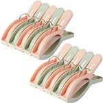 Foshine 10 Pack Beach Towel Clips for Beach Chairs Jumbo Size Towel Clamps for Beach Chairs Lounge Pool Chairs on Cruise Chair Plastic Clothes Pegs Hanging Clip Clamps Large Items for Cruise Vacation