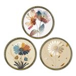 RAG28 Floral Art Wooden Wall Plates Set of 3 | Home Decor Items | Home Decor for Living Room, Bedroom Office (Size: 8 X 8 Inches Each, DP6)