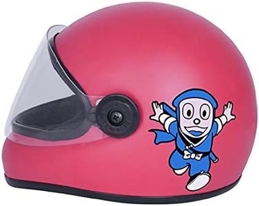 Sage Square Adjustable Cartoon Full Face Helmet for Kids Baby Safety and Comfort (3-12 Years) (Pink Matte) (Non-Motorized)