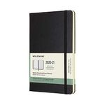 Moleskine - 18-Month Weekly Planner/Diary, Weekly Planner 2020/2021, Weekly Notebook with Hard Cover and Elastic Closure, Size Large 13 x 21 cm, Colour Black, 208 Pages