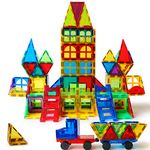 Magblock Magnetic Tiles Kids Toys, 120PCS 3D Magnets Building Blocks Set Construction Educational STEM Toys, Magnetic Toys for Kids Stacking Blocks Learning Toys Gifts for Toddlers Boys Girls