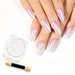 beetles Gel Polish Pearl Aurora Chrome Nail Powder for Gel Nails 1g Glazed Silver Nail Powder Nail Manicure Spring Pastel Nail Art Design Gift for Girls Women DIY Salon