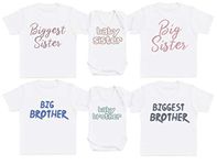 Create Your Set - Baby, Big and Biggest Sibling Set - Matching - Brother Sister Siblings Sets - Cousins - Best Friends - White