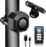 Bike Alarm with Remote USB Rechargeable, NineLeaf Rechargeable Alarm for Bike, Ebike Alarm Anti Theft USB with Bike Cargo Rack Seatpost Mount Holder IP65 Waterproof 110dB Loud Vibration Motion Sensor