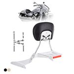 Kinglemc Powersports Sissy Bar with Backrest Luggage Rack for Suzuki Boulevard M109 R with Docking Hardware(Silver,Non-Studded)