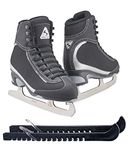 Jackson Ultima Softec Vista ST3200 Figure Ice Skates for Women/Color: Black + Skate Guards, Size: Adult 8 Bundle with Guardog Skate Guards
