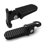 Aresvns 1 Pair Bike Rear Pedals, 11x4cm Aluminium Alloy Anti-Skid Folding Foot Rest Stunt Pegs Rear Feet Pedals for Mountain Bike E-Bike Motorcycle (Black)