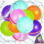 10pcs Reusable Water Balloons Quick Fill Splash Balls Refillable Water Bombs for Boys Girls Summer Toys Outdoor Activities Toys Pool Beach Water Games Toys, Mesh Bag Included