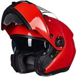 ILM Adult Modular Motorcycle Helmet Full Face Flip up Casco para Moto Dual Visor DOT Model 159(Red,Medium)