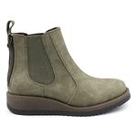 Blowfish Malbu Women's Calo Wedge Chelsea Boot, Moss Green, UK 3