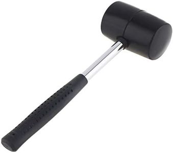 ChgImposs 14-Ounce Double-Faced Soft Mallet，Non-elastic Stainless Steel Rubber Mounting Hammer with Round Head and Non-slip Handle DIY Hand Tool