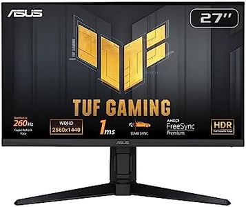 ASUS Monitor de juegos TUF Gaming VG27AQML1A 27" (QHD (2560x1440), overclock de hasta 260Hz (240Hz nativo), ELMB Sync, FreeSync Premium, 1ms (GTG), Overdrive Variable, 100% sRGB, DisplayHDR 400)