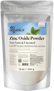 Sky Organics - Zinc Oxide Powder, 16 oz - Non-Nano & Uncoated - Make Your Own Lotion, Deodorant, Cream, Soap - DIY Essentials - Resealable Bag - Natural, Vegan & Cruelty Free - Beauty & Personal Care